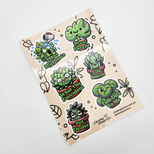 Load image into Gallery viewer, Cheeky Plants Sticker Sheet (Sheet of 6) - Cheeky Plant Co.