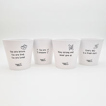 Load image into Gallery viewer, Positive Pots Four Pack - Cheeky Plant Co. Pots - 11cmD x 11cmH