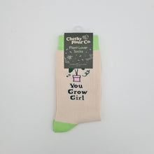 Load image into Gallery viewer, Plant Lover Socks - You Grow Girl - Cheeky Plant Co.
