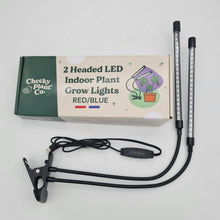 Load image into Gallery viewer, 3 Plants + 2 Headed Red/Blue Grow Lights - Starter Bundle