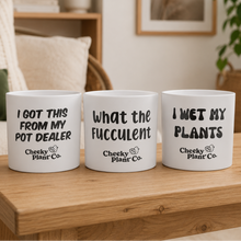 Load image into Gallery viewer, Trio Pack - Funny - Cheeky Plant Co. Pots - 12.5cmD x 12cmH