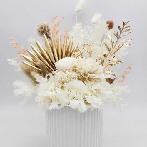 Sympathy Dried Flower Arrangements - White - Sydney Only
