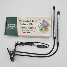 Load image into Gallery viewer, 2 Headed LED Indoor Plant Grow Lights - Red/Blue - Cheeky Plant Co.
