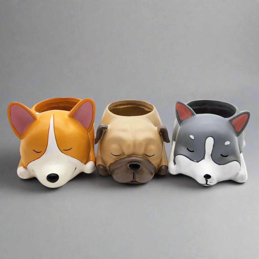Cute Dogs Sleeping Trio Pots Pack