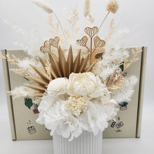 Load image into Gallery viewer, White Birthday Dried Floral Arrangement in a Gift Box
