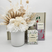 Load image into Gallery viewer, Sympathy White Dried Floral Arrangement Gift Box
