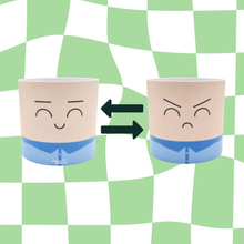 Load image into Gallery viewer, Face Swapping Pot - Moody Boyfriend - Cheeky Plant Co. Pot - 12.5cmD x 12cmH
