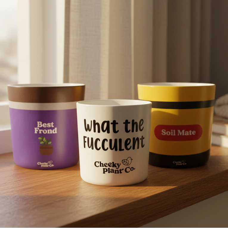 Three empty pots with homely background