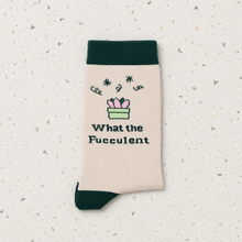 Load image into Gallery viewer, Plant Lover Socks - What The Fucculent - Cheeky Plant Co.
