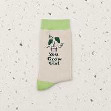 Load image into Gallery viewer, Plant Lover Socks - You Grow Girl - Cheeky Plant Co.
